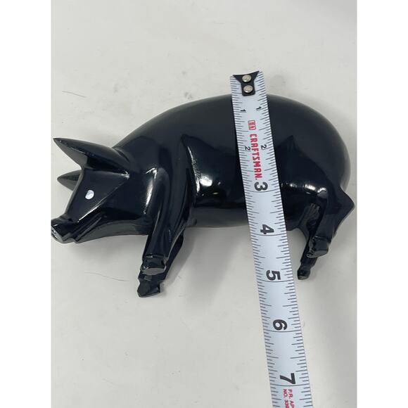 Large Heavy Hand Carved Onyx Marble Natural Stone PIG HOG STATUE FIGURINE 6" - Picture 10 of 10